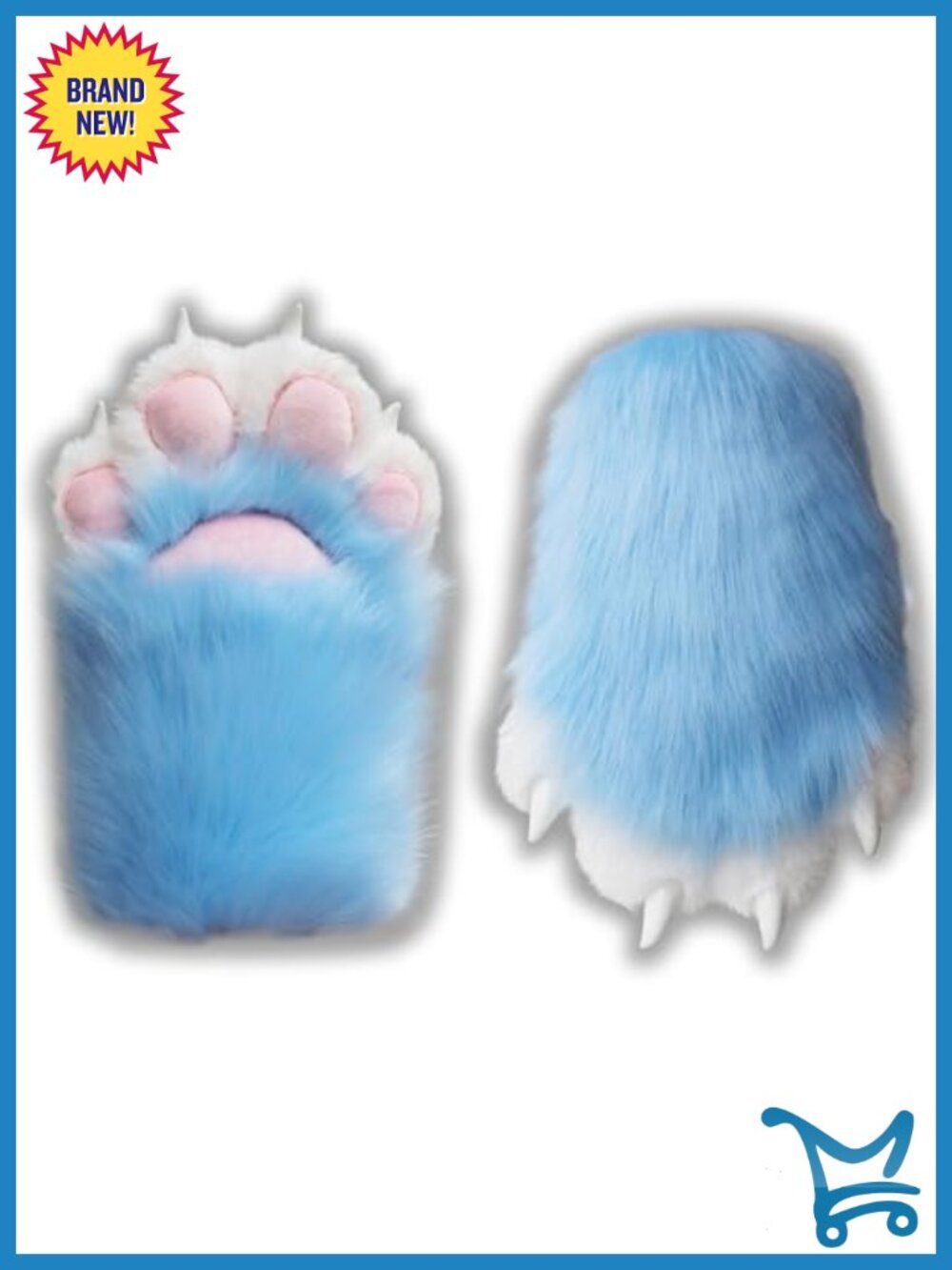 Comfy Furry Paws Faux Fur Fursuit Cat Paw Gloves with Claws Cosplay